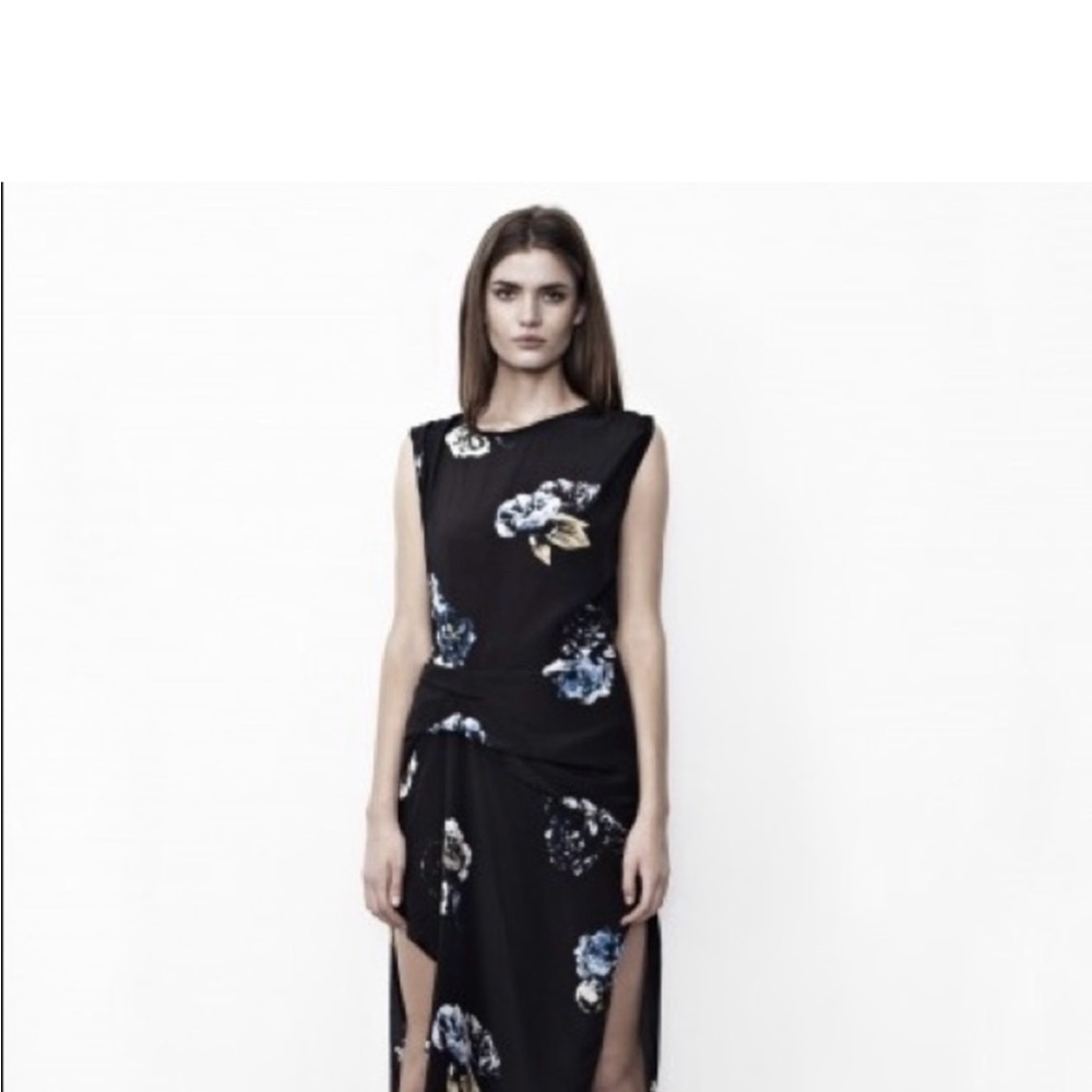 All Saints Riviera Peony Silk Dress 6 US - Picture 2 of 7